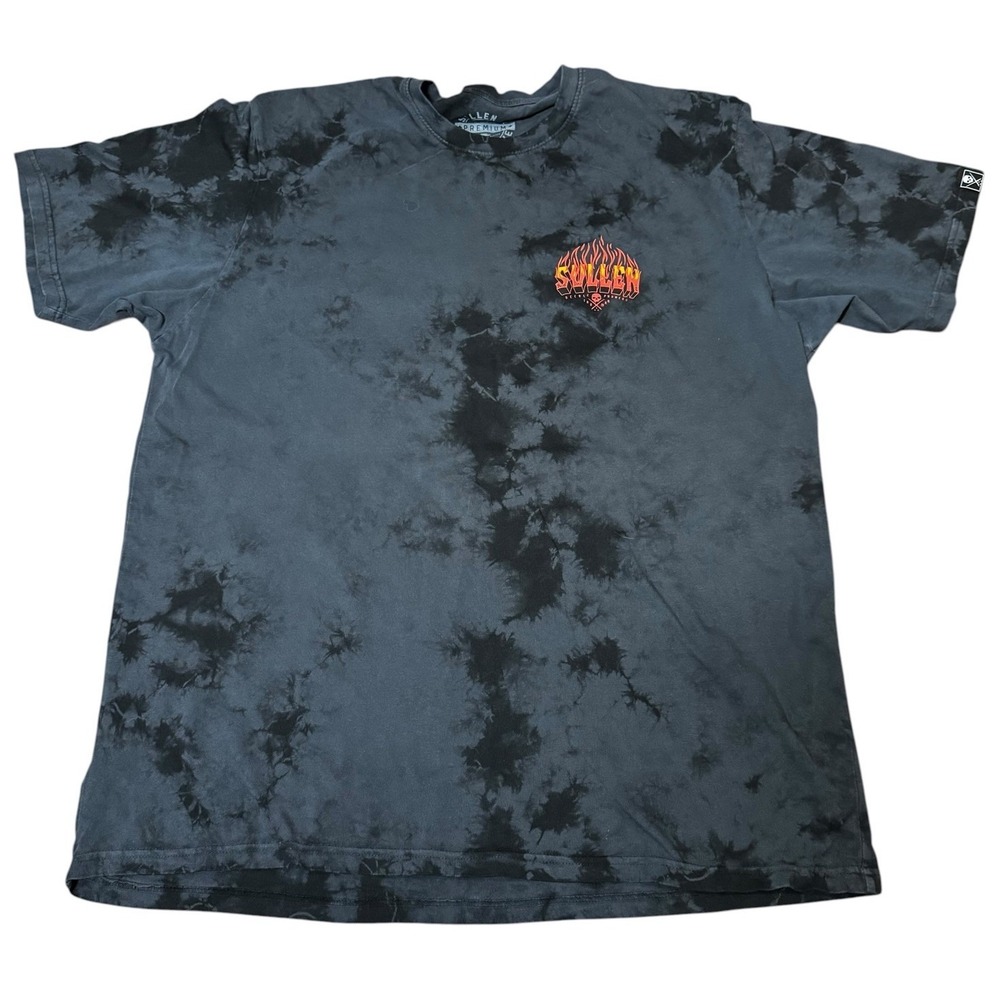 Sullen Art Collective Tie Dye Graphic T Shirt Men's 2XL Black Skull